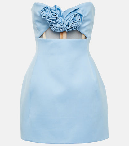 Blue Floral Appliqué Dress