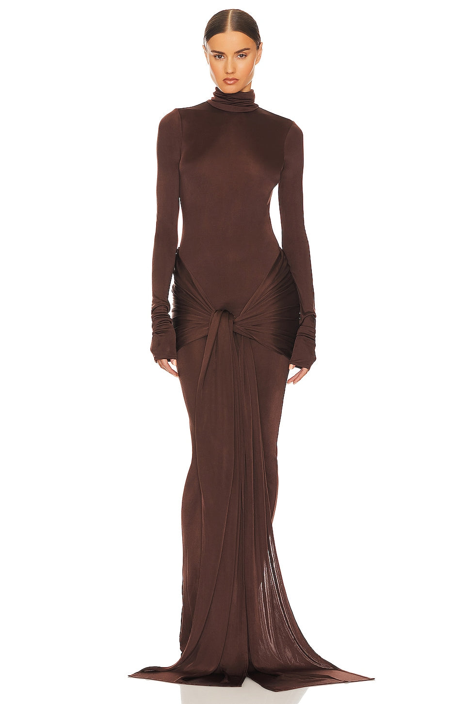 brown sarong dress