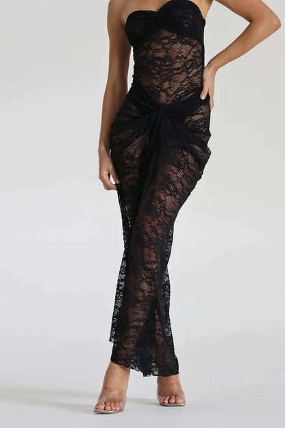 black lace maxi dress