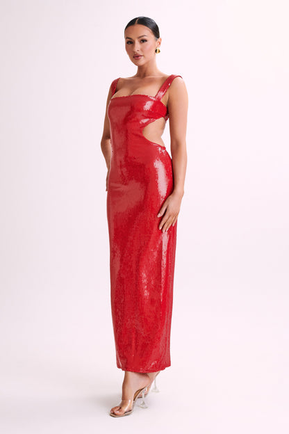 red sparkle dress