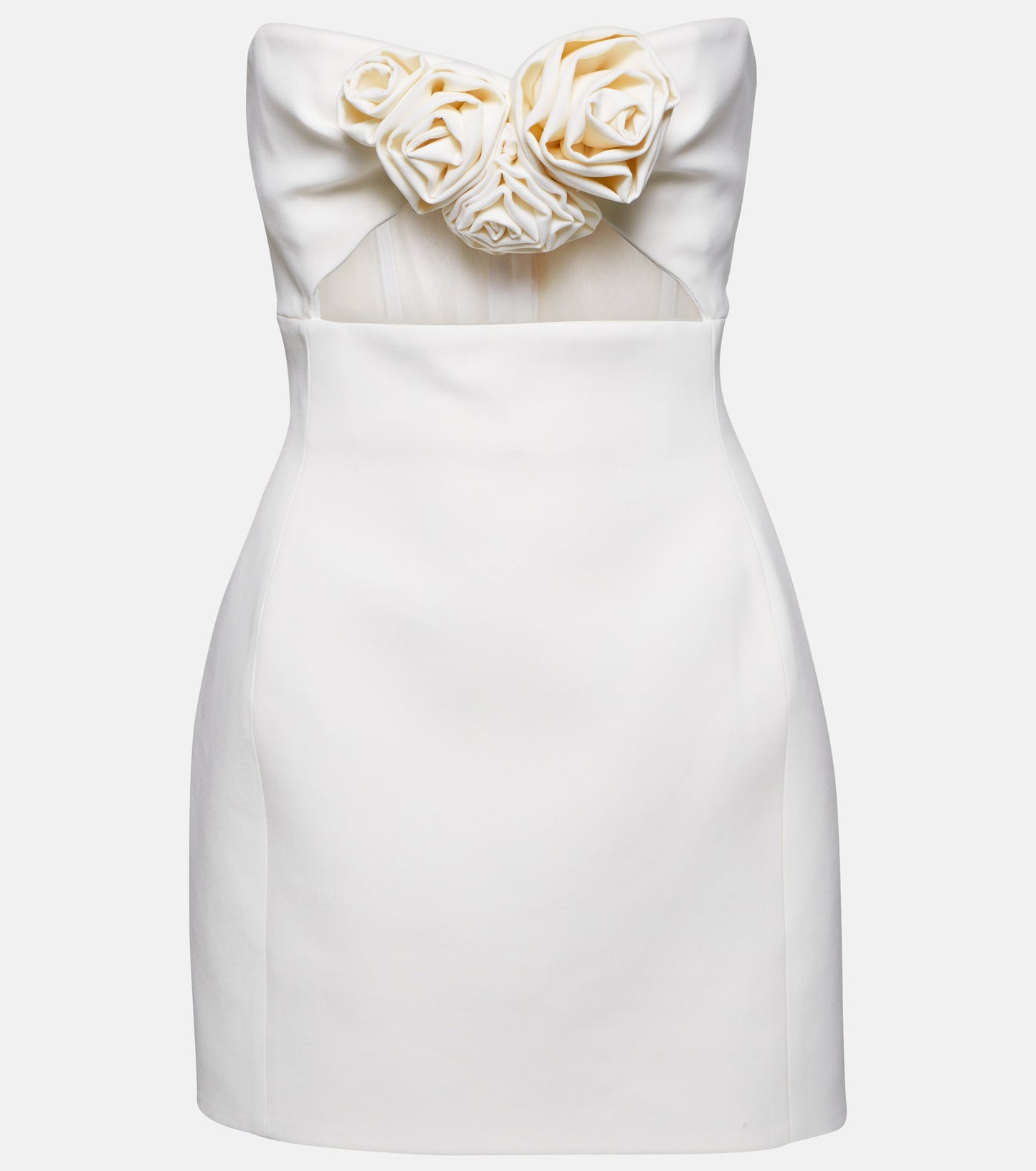 white floral appliqué dress
