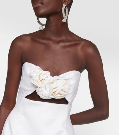 white appliqué dress
