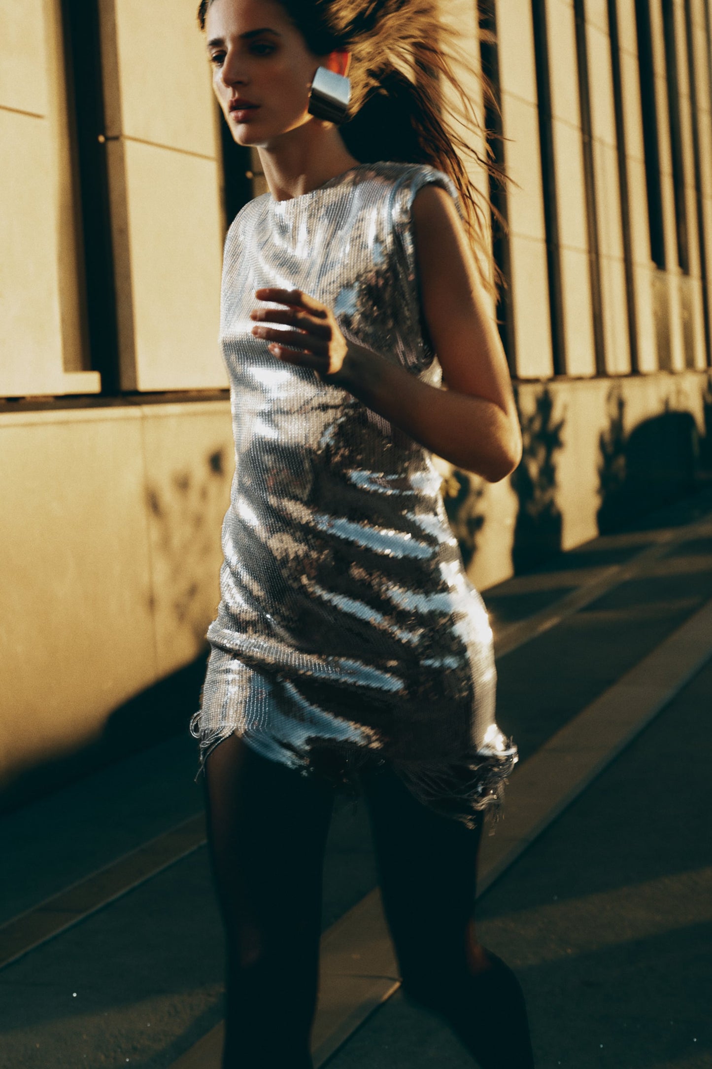 silver sparkly dress