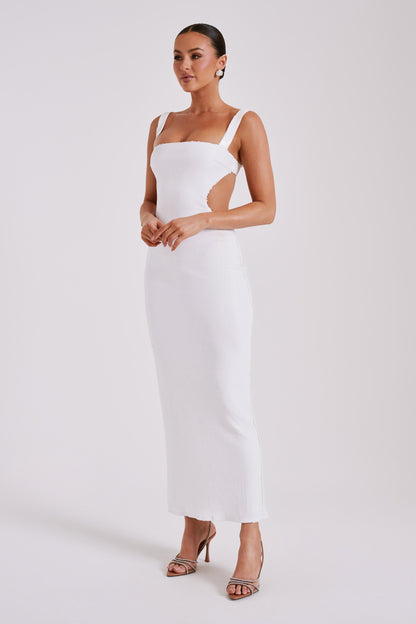 white cutout maxi dress