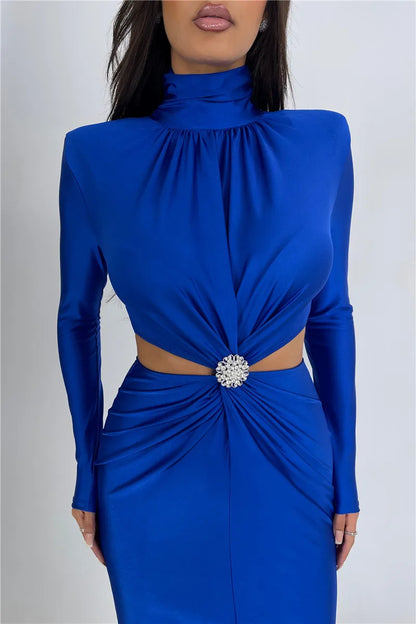 blue cutout dress