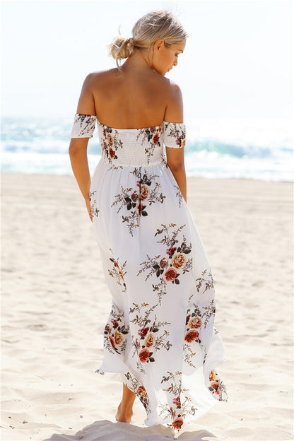 off shoulder floral dress